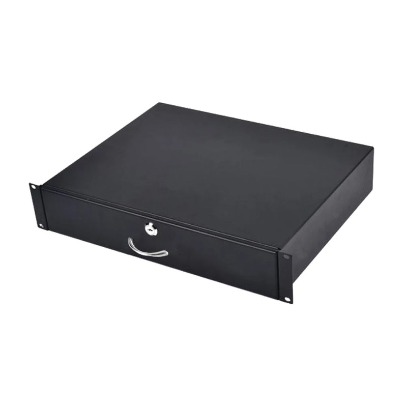 19" 2U Lockable Rack Cabinet Storage Drawer