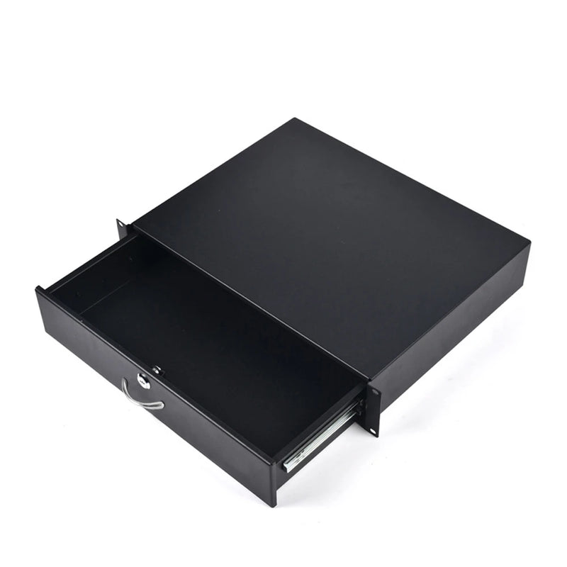 19" 2U Lockable Rack Cabinet Storage Drawer