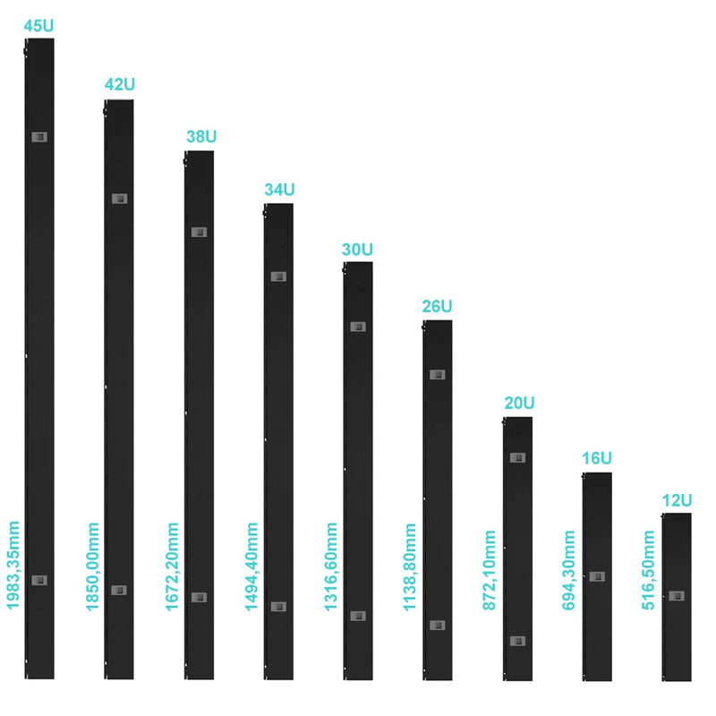 19 "42U Cable Organizer Metal Organizer